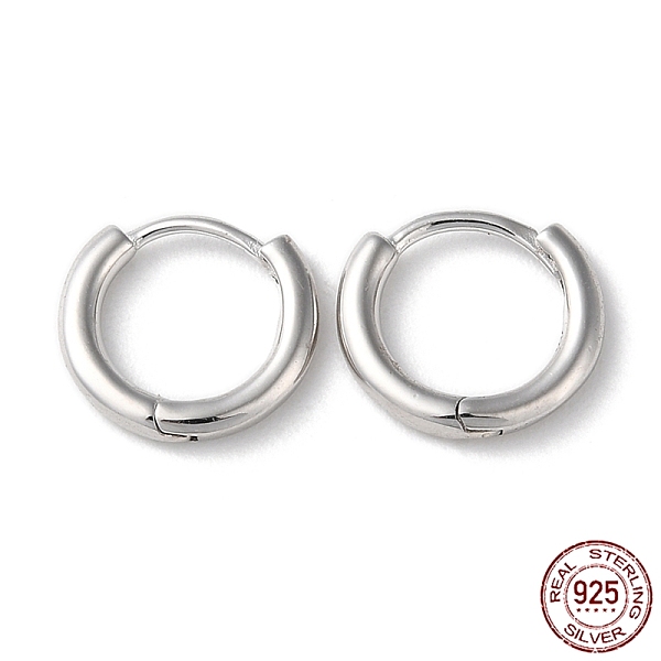 PandaHall Rhodium Plated 925 Sterling Silver Huggie Hoop Earrings, with S925 Stamp, Platinum, 11x12x2mm Sterling Silver
PandaHall Rhodium Plated 925 Sterling Silver Huggie Hoop Earrings, with S925 Stamp, Platinum, 11x12x2mm Sterling Silver