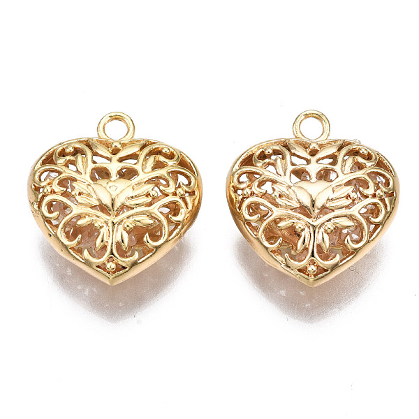 PandaHall Brass Pendants, with Glass Rhinestone Inside, Hollow, Nickel Free, Heart, Real 18K Gold Plated, 21x19x9mm, Hole: 2.3mm...
PandaHall Brass Pendants, with Glass Rhinestone Inside, Hollow, Nickel Free, Heart, Real 18K Gold Plated, 21x19x9mm, Hole: 2.3mm...