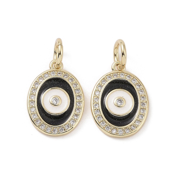 PandaHall Real 18K Gold Plated Brass Micro Pave Cubic Zirconia Pendants, with Enamel and Jump Ring, Oval with Evil Eye Charms, Black...
PandaHall Real 18K Gold Plated Brass Micro Pave Cubic Zirconia Pendants, with Enamel and Jump Ring, Oval with Evil Eye Charms, Black...