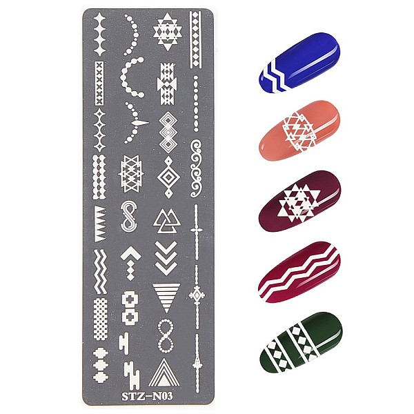 PandaHall Stainless Steel Nail Art Stamping Plates, Nail Image Templates, Rectangle with Mixed Pattern, Stainless Steel Color, 120x40mm...
PandaHall Stainless Steel Nail Art Stamping Plates, Nail Image Templates, Rectangle with Mixed Pattern, Stainless Steel Color, 120x40mm...