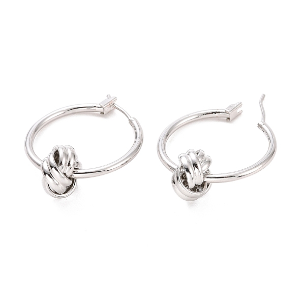 PandaHall Brass Knot Hoop Earrings for Women, Cadmium Free & Lead Free, Platinum, 30x25x10.5mm, Pin: 0.9mm Brass Round
PandaHall Brass Knot Hoop Earrings for Women, Cadmium Free & Lead Free, Platinum, 30x25x10.5mm, Pin: 0.9mm Brass Round