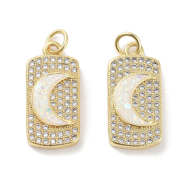 PandaHall Brass Micro Pave Clear Cubic Zirconia Pendants, with Synthetic Opal and Jump Rings, Real 18K Gold Plated, Rectangle with Moon..., White
PandaHall Brass Micro Pave Clear Cubic Zirconia Pendants, with Synthetic Opal and Jump Rings, Real 18K Gold Plated, Rectangle with Moon..., White