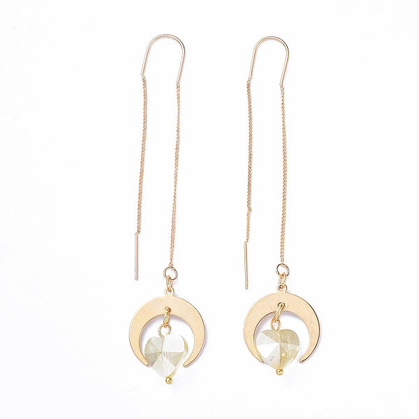 PandaHall Brass Ear Threads, with Brass Pendants, Glass Beads, Heart with Moon, Light Yellow, 84mm, Pin: 0.7mm Glass Yellow
PandaHall Brass Ear Threads, with Brass Pendants, Glass Beads, Heart with Moon, Light Yellow, 84mm, Pin: 0.7mm Glass Yellow