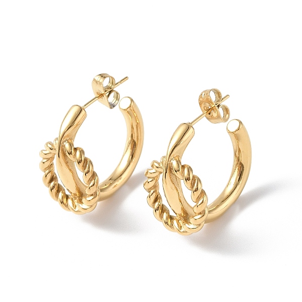PandaHall Ion Plating(IP) 304 Stainless Steel Ring Stud Earrings, Half Hoop Earrings for Women, Golden, 21x21.5x3.5mm, Pin: 0.8mm 304...
PandaHall Ion Plating(IP) 304 Stainless Steel Ring Stud Earrings, Half Hoop Earrings for Women, Golden, 21x21.5x3.5mm, Pin: 0.8mm 304...