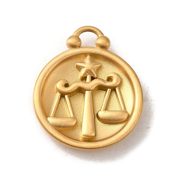 PandaHall 304 Stainless Steel Pendants, Flat Round with Constellations Charm, Matte Gold Color, Libra, 20.5x17x3mm, Hole: 2.5x2mm 304...
PandaHall 304 Stainless Steel Pendants, Flat Round with Constellations Charm, Matte Gold Color, Libra, 20.5x17x3mm, Hole: 2.5x2mm 304...