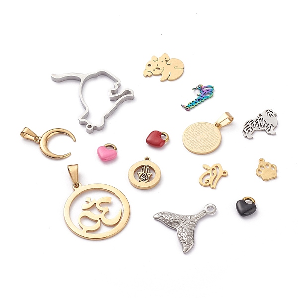 PandaHall Stainless Steel Pendants, Mixed Shapes, Mixed Color, 9~31x9.5~40x1~3mm, Hole: 1~3mm Stainless Steel Mixed Shapes
PandaHall Stainless Steel Pendants, Mixed Shapes, Mixed Color, 9~31x9.5~40x1~3mm, Hole: 1~3mm Stainless Steel Mixed Shapes
