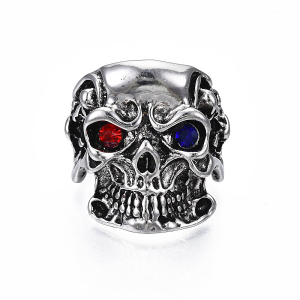 PandaHall Gothic Punk Skull Alloy Open Cuff Ring with Rhinestone for Men Women, Cadmium Free & Lead Free, Antique Silver, Colorful, US Size..., Multicolor
PandaHall Gothic Punk Skull Alloy Open Cuff Ring with Rhinestone for Men Women, Cadmium Free & Lead Free, Antique Silver, Colorful, US Size..., Multicolor