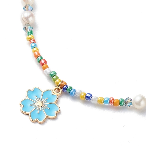 PandaHall Alloy Enamel Sakura Pendant Necklace, Natural Pearl & Glass Beaded Necklace for Women, Colorful, 17.80 inch(45.2cm) Alloy
PandaHall Alloy Enamel Sakura Pendant Necklace, Natural Pearl & Glass Beaded Necklace for Women, Colorful, 17.80 inch(45.2cm) Alloy