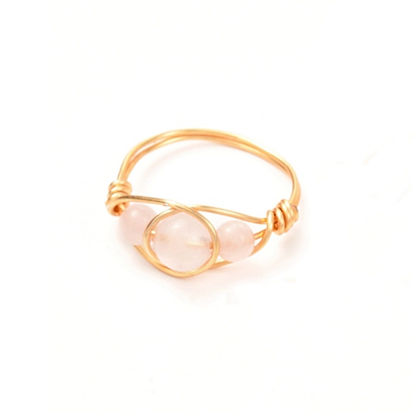 PandaHall Copper Wire Wrapped Natural Rose Quartz Braided Bead Rings for Women, Real 18K Gold Plated, US Size 7 3/4, Inner Diameter: 18mm...
PandaHall Copper Wire Wrapped Natural Rose Quartz Braided Bead Rings for Women, Real 18K Gold Plated, US Size 7 3/4, Inner Diameter: 18mm...