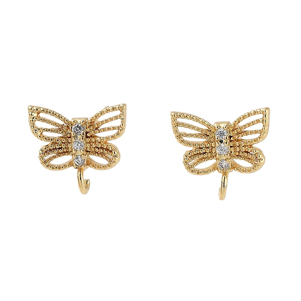 PandaHall Brass Micro Pave Cubic Zirconia Stud Earrings Finding, Long-Lasting Plated, Lead Free & Cadmium Free, Butterfly, Real 18K Gold..., Clear
PandaHall Brass Micro Pave Cubic Zirconia Stud Earrings Finding, Long-Lasting Plated, Lead Free & Cadmium Free, Butterfly, Real 18K Gold..., Clear