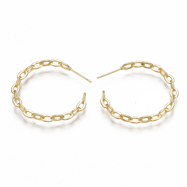 PandaHall Brass Stud Earrings, Half Hoop Earrings, Nickel Free, Real 18K Gold Plated, 34x34x3.5mm, Pin: 0.7mm Brass Letter
PandaHall Brass Stud Earrings, Half Hoop Earrings, Nickel Free, Real 18K Gold Plated, 34x34x3.5mm, Pin: 0.7mm Brass Letter