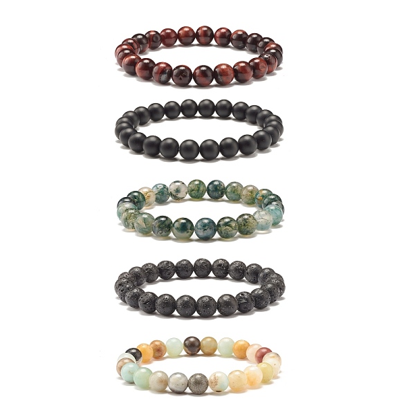 PandaHall 8MM Natural Mixed Stone Round Beads Strerch Bracelets Set for Men Women, Inner Diameter: 2-1/8 inch(5.3cm), Beads: 8mm, 5Pcs/set...
PandaHall 8MM Natural Mixed Stone Round Beads Strerch Bracelets Set for Men Women, Inner Diameter: 2-1/8 inch(5.3cm), Beads: 8mm, 5Pcs/set...