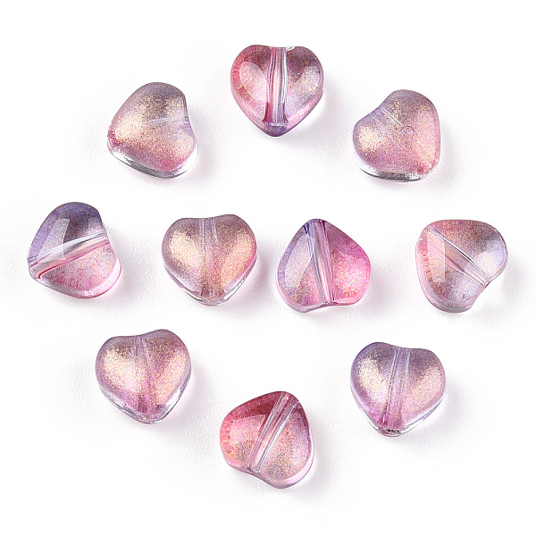 PandaHall Transparent Spray Painted Glass Beads, with Glitter Powder, Heart, Medium Orchid, 6x6x4mm, Hole: 0.7mm Glass Heart Pink
PandaHall Transparent Spray Painted Glass Beads, with Glitter Powder, Heart, Medium Orchid, 6x6x4mm, Hole: 0.7mm Glass Heart Pink