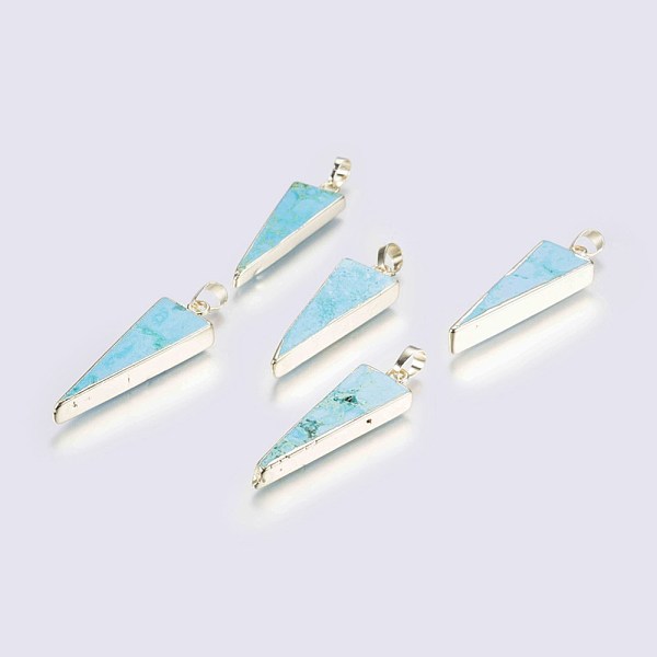 PandaHall Natural Howlite Pendants, with Brass Findings, Dyed, Triangle, Golden, 43~46x14~15x4~6mm, Hole: 5x8mm Howlite Triangle
PandaHall Natural Howlite Pendants, with Brass Findings, Dyed, Triangle, Golden, 43~46x14~15x4~6mm, Hole: 5x8mm Howlite Triangle