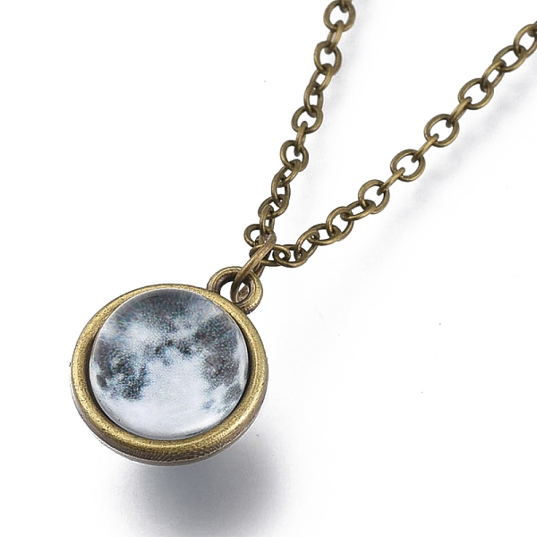 PandaHall Glass Pendant Necklace, with Alloy Cable Chains and Lobster Claw Clasps, Cadmium Free & Lead Free, Round, Galaxy Pattern, 20.07...
PandaHall Glass Pendant Necklace, with Alloy Cable Chains and Lobster Claw Clasps, Cadmium Free & Lead Free, Round, Galaxy Pattern, 20.07...
