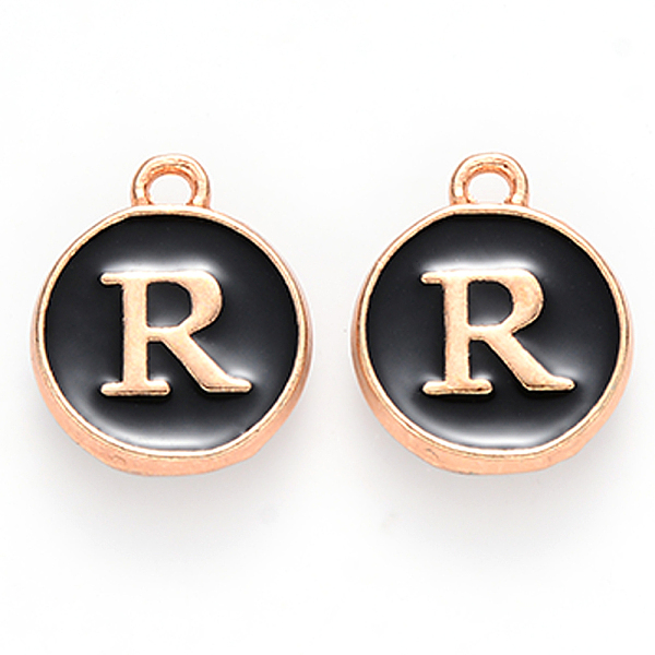 PandaHall Golden Plated Alloy Charms, Cadmium Free & Lead Free, with Enamel, Enamelled Sequins, Flat Round with Letter, Black, Letter.R...
PandaHall Golden Plated Alloy Charms, Cadmium Free & Lead Free, with Enamel, Enamelled Sequins, Flat Round with Letter, Black, Letter.R...