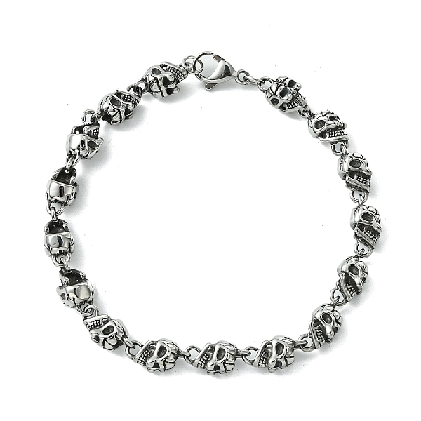 PandaHall Halloween 304 Stainless Steel Skull Link Chain Bracelets for Women Men, Antique Silver, 8-1/4 inch(21cm) 304 Stainless Steel
PandaHall Halloween 304 Stainless Steel Skull Link Chain Bracelets for Women Men, Antique Silver, 8-1/4 inch(21cm) 304 Stainless Steel