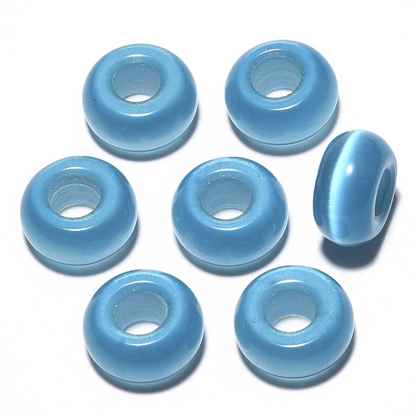 PandaHall Cat Eye European Beads, Large Hole Beads, Rondelle, Steel Blue, 14x7mm, Hole: 5~6mm Cat Eye Rondelle Blue
PandaHall Cat Eye European Beads, Large Hole Beads, Rondelle, Steel Blue, 14x7mm, Hole: 5~6mm Cat Eye Rondelle Blue