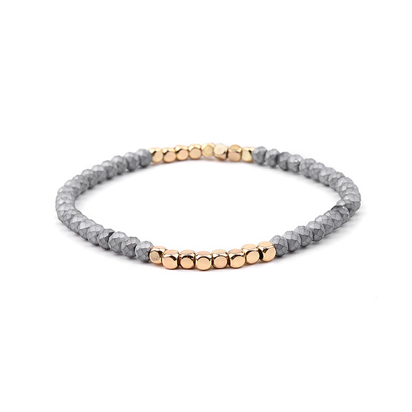 PandaHall Gold-tone Miyuki Elastic Crystal Beaded Bracelet with Acrylic Tube Beads Other Gray
PandaHall Gold-tone Miyuki Elastic Crystal Beaded Bracelet with Acrylic Tube Beads Other Gray