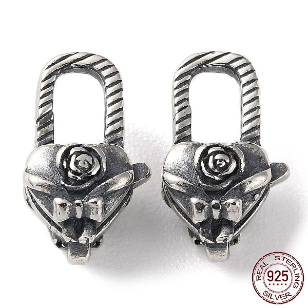 PandaHall 925 Thailand Sterling Silver Lobster Claw Clasps, Heart with Flower, with 925 Stamp, Antique Silver, 15x8.5x7.5mm, Hole: 1.5mm...
PandaHall 925 Thailand Sterling Silver Lobster Claw Clasps, Heart with Flower, with 925 Stamp, Antique Silver, 15x8.5x7.5mm, Hole: 1.5mm...