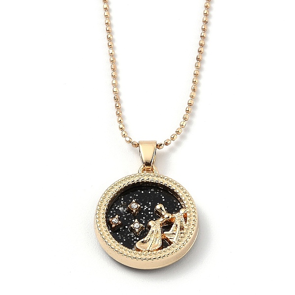 PandaHall Alloy Rhinestone Pendant Necklaces, with Resin and Ball Chains, Flat Round with Constellation/Zodiac Sign, Golden, Black, Libra...
PandaHall Alloy Rhinestone Pendant Necklaces, with Resin and Ball Chains, Flat Round with Constellation/Zodiac Sign, Golden, Black, Libra...
