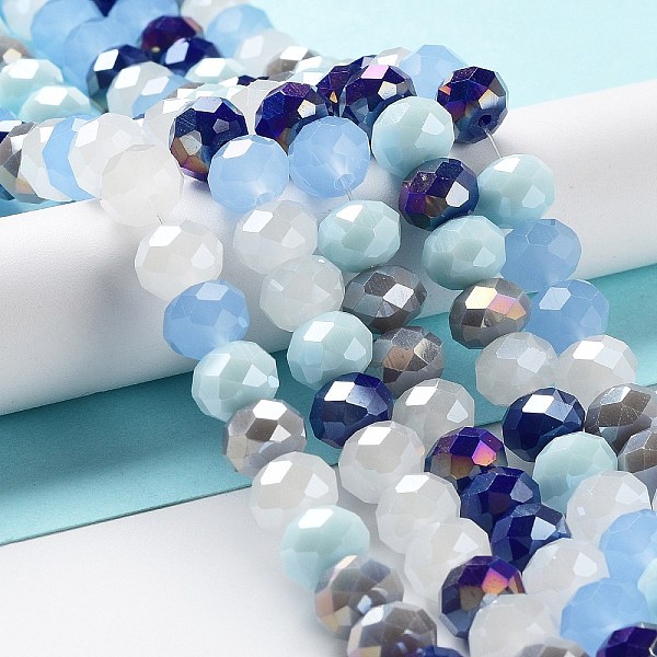 PandaHall Glass Beads Strands, Faceted, Rondelle, Light Blue, 10x8mm, Hole: 1mm, about 63~65pcs/strand, 19.2~20 inch(48~50cm) Glass Rondelle
PandaHall Glass Beads Strands, Faceted, Rondelle, Light Blue, 10x8mm, Hole: 1mm, about 63~65pcs/strand, 19.2~20 inch(48~50cm) Glass Rondelle