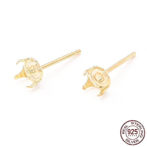 PandaHall 925 Sterling Silver Post Stud Earring Settings, Prong Earring Setting, Golden, Tray: 4mm, 5x5mm, Pin: 0.7mm Sterling Silver
PandaHall 925 Sterling Silver Post Stud Earring Settings, Prong Earring Setting, Golden, Tray: 4mm, 5x5mm, Pin: 0.7mm Sterling Silver