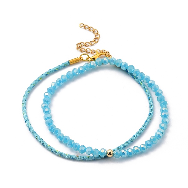 PandaHall Glass Stretch Beaded Bracelets & Cotton Braided Cord Bracelet Sets, with Brass Beads and Zinc Alloy Lobster Claw Clasps, Golden...
PandaHall Glass Stretch Beaded Bracelets & Cotton Braided Cord Bracelet Sets, with Brass Beads and Zinc Alloy Lobster Claw Clasps, Golden...