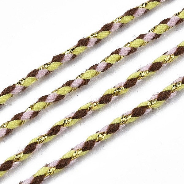 PandaHall Tri-color Polyester Braided Cords, with Gold Metallic Thread, for Braided Jewelry Friendship Bracelet Making, Yellow, 2mm, about...
PandaHall Tri-color Polyester Braided Cords, with Gold Metallic Thread, for Braided Jewelry Friendship Bracelet Making, Yellow, 2mm, about...