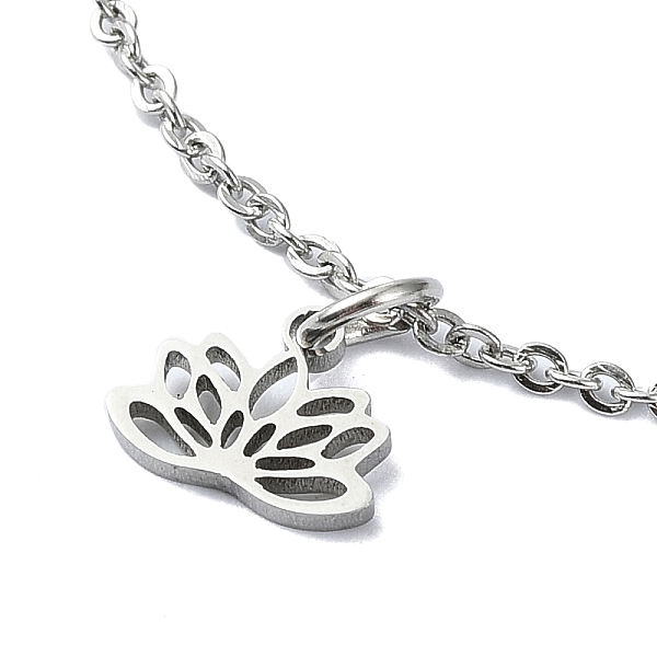 PandaHall 304 Stainless Steel Pendant Necklaces, Lotus, Stainless Steel Color, 17.83 inch(45.3cm) 304 Stainless Steel Flower
PandaHall 304 Stainless Steel Pendant Necklaces, Lotus, Stainless Steel Color, 17.83 inch(45.3cm) 304 Stainless Steel Flower