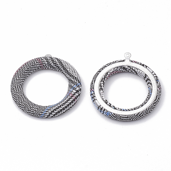 PandaHall Cloth Fabric Covered Pendants, with Aluminum Bottom, Ring, Platinum, Black, 40x36x4mm, Hole: 1mm Cloth Ring Black
PandaHall Cloth Fabric Covered Pendants, with Aluminum Bottom, Ring, Platinum, Black, 40x36x4mm, Hole: 1mm Cloth Ring Black