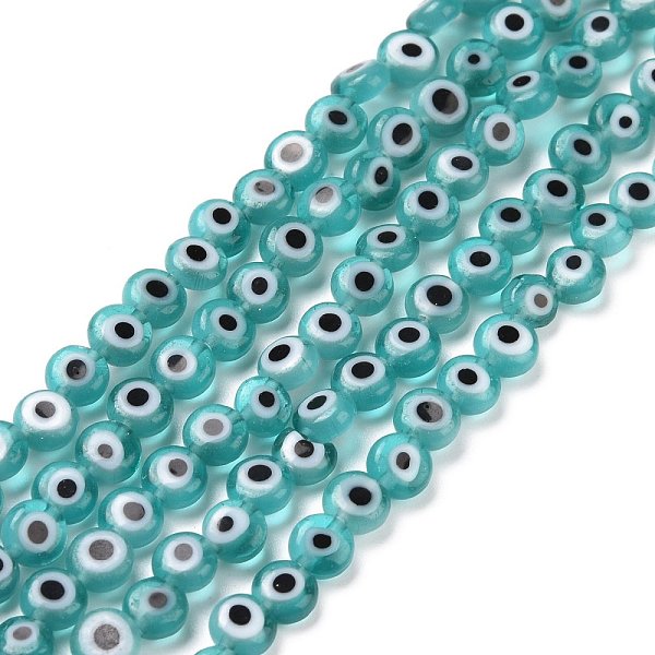PandaHall Handmade Lampwork Beads, Flat Round with Evil Eye, Medium Turquoise, 4.5x2.5mm, Hole: 0.6mm, about 90~100pcs/strand...
PandaHall Handmade Lampwork Beads, Flat Round with Evil Eye, Medium Turquoise, 4.5x2.5mm, Hole: 0.6mm, about 90~100pcs/strand...