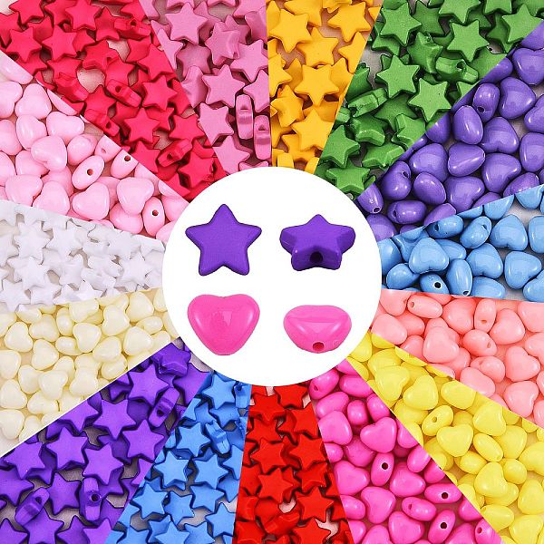 PandaHall 1500Pcs 15 Style Opaque Acrylic Beads, Heart & Star, Mixed Color, 100pcs/style Acrylic Mixed Shapes Multicolor
PandaHall 1500Pcs 15 Style Opaque Acrylic Beads, Heart & Star, Mixed Color, 100pcs/style Acrylic Mixed Shapes Multicolor