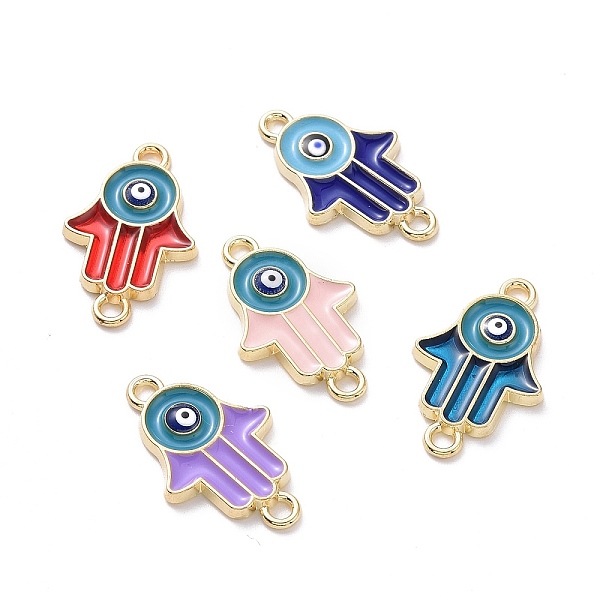 PandaHall Alloy Enamel Links Connectors, Hamsa Hand/Hand of Miriam with Evil Eye, Mixed Color, Golden, 23.5x14.5x2mm, Hole: 1.8mm..., Multicolor
PandaHall Alloy Enamel Links Connectors, Hamsa Hand/Hand of Miriam with Evil Eye, Mixed Color, Golden, 23.5x14.5x2mm, Hole: 1.8mm..., Multicolor