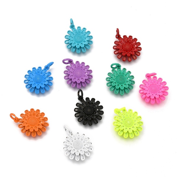 PandaHall Spray Painted Brass Pendants, with Jump Rings, Sunflower, Mixed Color, 17x14.5x3.5mm, Hole: 3mm Brass Flower Multicolor
PandaHall Spray Painted Brass Pendants, with Jump Rings, Sunflower, Mixed Color, 17x14.5x3.5mm, Hole: 3mm Brass Flower Multicolor