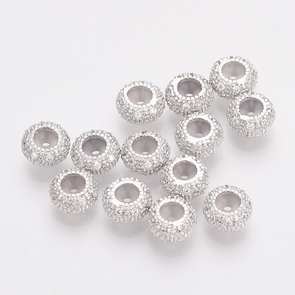 PandaHall Brass Cubic Zirconia Stopper Beads, with Rubber, Rondelle, Nickel Free, Real Platinum Plated, 7x4mm, Rubber Hole: 1mm Brass+Cubic...
PandaHall Brass Cubic Zirconia Stopper Beads, with Rubber, Rondelle, Nickel Free, Real Platinum Plated, 7x4mm, Rubber Hole: 1mm Brass+Cubic...