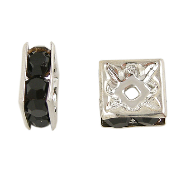 PandaHall Brass Rhinestone Spacer Beads, Grade A, Square, Nickel Free, Black, Silver Color Plated, Size: about 6mmx6mmx3mm, hole: 1mm...
PandaHall Brass Rhinestone Spacer Beads, Grade A, Square, Nickel Free, Black, Silver Color Plated, Size: about 6mmx6mmx3mm, hole: 1mm...