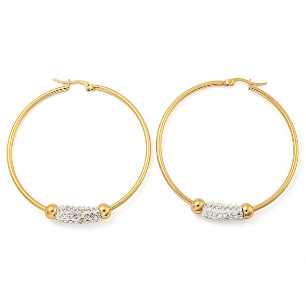 PandaHall Vacuum Plating 202 Stainless Steel Studs Earring, with 304 Stainless Steel Pins, Ceramics and Rhinestone, Golden, 55x6mm 202...
PandaHall Vacuum Plating 202 Stainless Steel Studs Earring, with 304 Stainless Steel Pins, Ceramics and Rhinestone, Golden, 55x6mm 202...