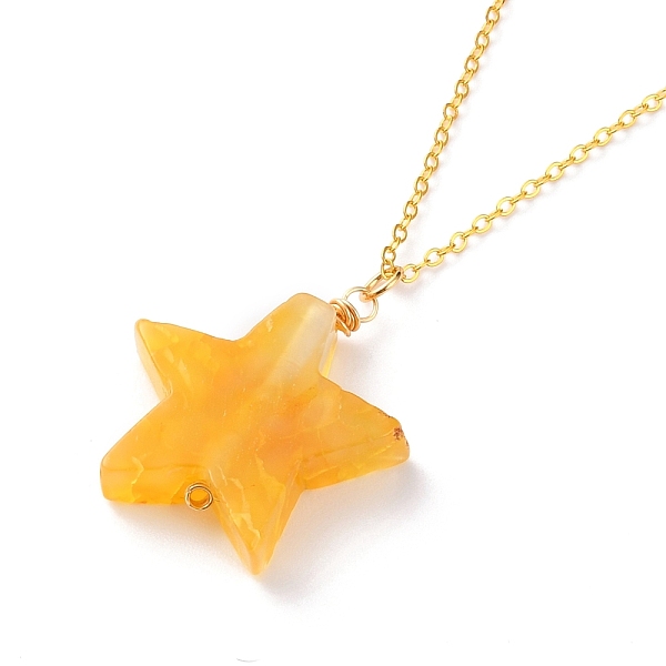 PandaHall Natural Agate Star Pendant Necklaces, with Brass Cable Chains, Golden, Gold, 18-3/8 inch(46.6cm) Natural Agate Gold
PandaHall Natural Agate Star Pendant Necklaces, with Brass Cable Chains, Golden, Gold, 18-3/8 inch(46.6cm) Natural Agate Gold