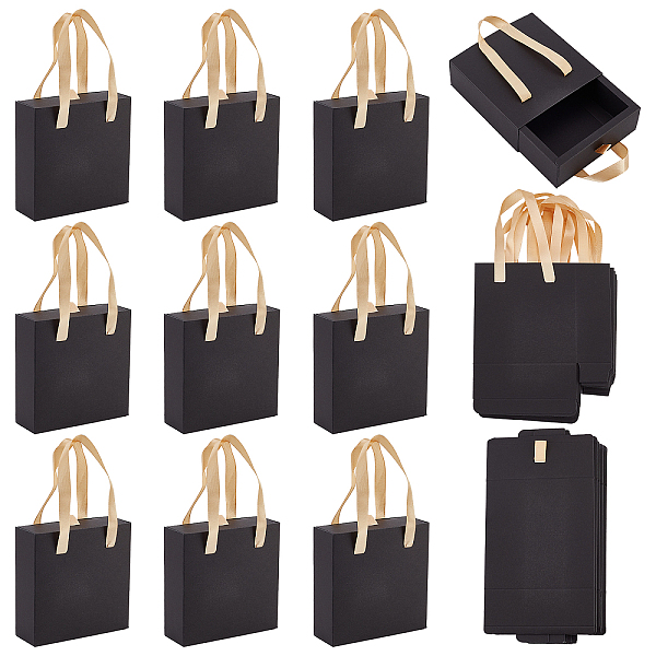 PandaHall 10 Sets Paper Bags with Handles, 10x3.5x10cm Small Heavy Duty Kraft Paper Bags Gift Packaging Bags with Drawer Box for Gift..., Black
PandaHall 10 Sets Paper Bags with Handles, 10x3.5x10cm Small Heavy Duty Kraft Paper Bags Gift Packaging Bags with Drawer Box for Gift..., Black