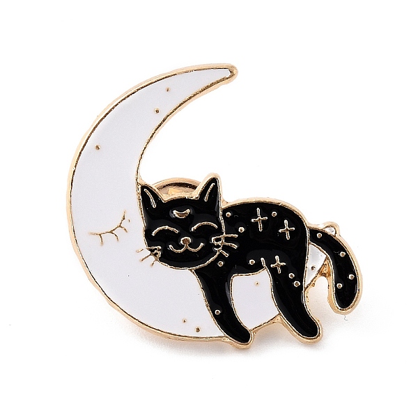 PandaHall Cat with Moon Enamel Pin, Cute Alloy Enamel Brooch for Backpacks Clothes, Light Gold, White, 30x31x9.5mm Alloy+Enamel White
PandaHall Cat with Moon Enamel Pin, Cute Alloy Enamel Brooch for Backpacks Clothes, Light Gold, White, 30x31x9.5mm Alloy+Enamel White