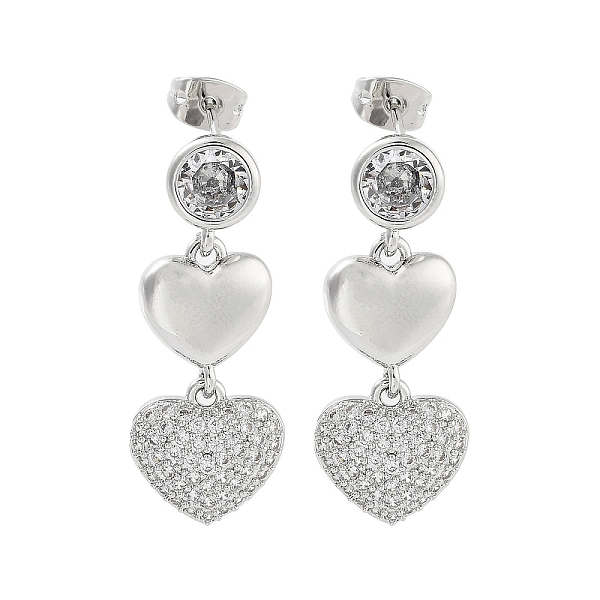 PandaHall Heart Brass with Cubic Zirconia Dangle Stud Earrings, Long-Lasting Plated, Lead Free & Cadmium Free, Platinum, 32.5x13mm Cubic..., Clear
PandaHall Heart Brass with Cubic Zirconia Dangle Stud Earrings, Long-Lasting Plated, Lead Free & Cadmium Free, Platinum, 32.5x13mm Cubic..., Clear