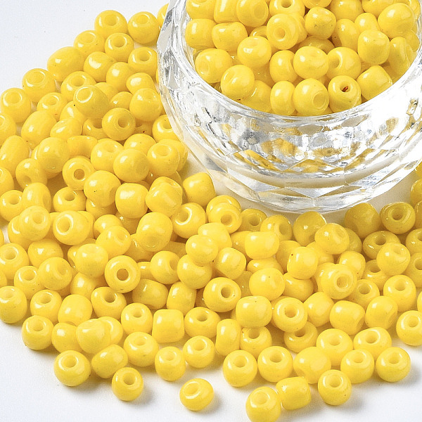PandaHall 6/0 Glass Seed Beads, Baking Paint, Round Hole, Round, Yellow, 4~5x3~5mm, Hole: 1.2~1.5mm, about 4500pcs/Pound Glass Yellow
PandaHall 6/0 Glass Seed Beads, Baking Paint, Round Hole, Round, Yellow, 4~5x3~5mm, Hole: 1.2~1.5mm, about 4500pcs/Pound Glass Yellow