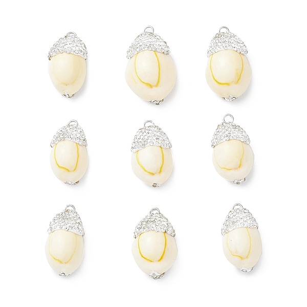 PandaHall Natural Sea Shell Pendants, Oval Charms with Polymer Clay Rhinestone and Platinum Tone Brass Loops, White, 24~32x13~19x10.5~14mm...
PandaHall Natural Sea Shell Pendants, Oval Charms with Polymer Clay Rhinestone and Platinum Tone Brass Loops, White, 24~32x13~19x10.5~14mm...