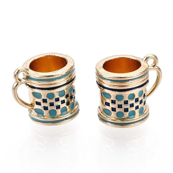 PandaHall Rack Plating Alloy Enamel Charms, Cadmium Free & Nickel Free & Lead Free, Cup, Light Gold, Dark Turquoise, 13x14x11mm, Hole: 1.5mm...
PandaHall Rack Plating Alloy Enamel Charms, Cadmium Free & Nickel Free & Lead Free, Cup, Light Gold, Dark Turquoise, 13x14x11mm, Hole: 1.5mm...