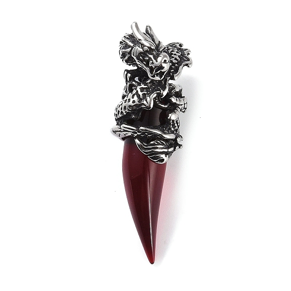 PandaHall Glass Pendants, with 316 Surgical Stainless Steel Findings, Dragon, Dark Red, 48x17.5x15mm, Hole: 6.5x3mm Stainless Steel+Glass...
PandaHall Glass Pendants, with 316 Surgical Stainless Steel Findings, Dragon, Dark Red, 48x17.5x15mm, Hole: 6.5x3mm Stainless Steel+Glass...