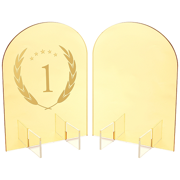 PandaHall Acrylic Blank Table Sign, Arch-shaped, Gold, 130x79.8x179mm, 3pcs/set Acrylic Others Gold
PandaHall Acrylic Blank Table Sign, Arch-shaped, Gold, 130x79.8x179mm, 3pcs/set Acrylic Others Gold
