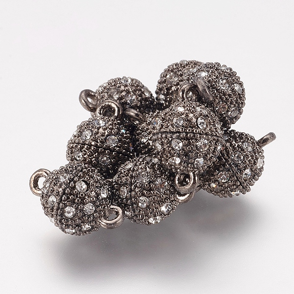 PandaHall Alloy Rhinestone Magnetic Clasps with Loops, Oval, Gunmetal, 16x10mm, Hole: 1.5mm Alloy+Rhinestone Oval Clear
PandaHall Alloy Rhinestone Magnetic Clasps with Loops, Oval, Gunmetal, 16x10mm, Hole: 1.5mm Alloy+Rhinestone Oval Clear
