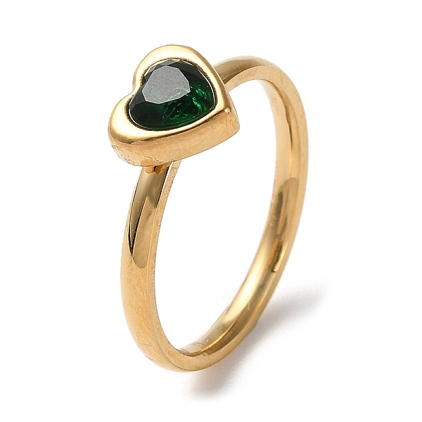 PandaHall Ion Plating(IP) 304 Stainless Steel Finger Ring, with Cubic Zirconia, Heart, Green, 2mm, Inner Diameter: 17.4mm 304 Stainless...
PandaHall Ion Plating(IP) 304 Stainless Steel Finger Ring, with Cubic Zirconia, Heart, Green, 2mm, Inner Diameter: 17.4mm 304 Stainless...