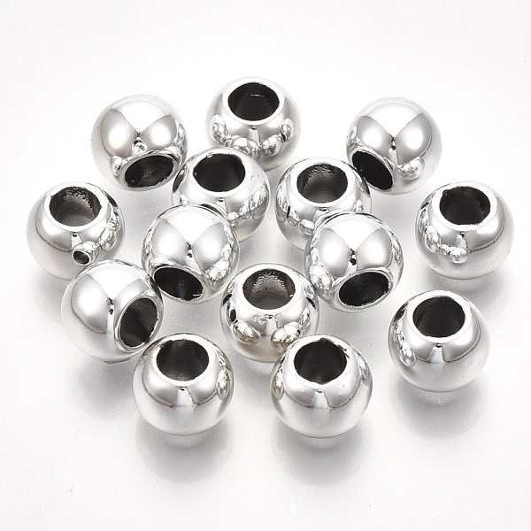 PandaHall UV Plating ABS Plastic European Beads, Large Hole Beads, Round, Platinum, 10x8mm, Hole: 5mm ABS Plastic Round
PandaHall UV Plating ABS Plastic European Beads, Large Hole Beads, Round, Platinum, 10x8mm, Hole: 5mm ABS Plastic Round